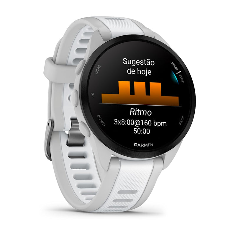 RELOGIO GARMIN FORERUNNER® 165 MUSIC CINZENTO NEVOEIRO/BRANCO PEDRA